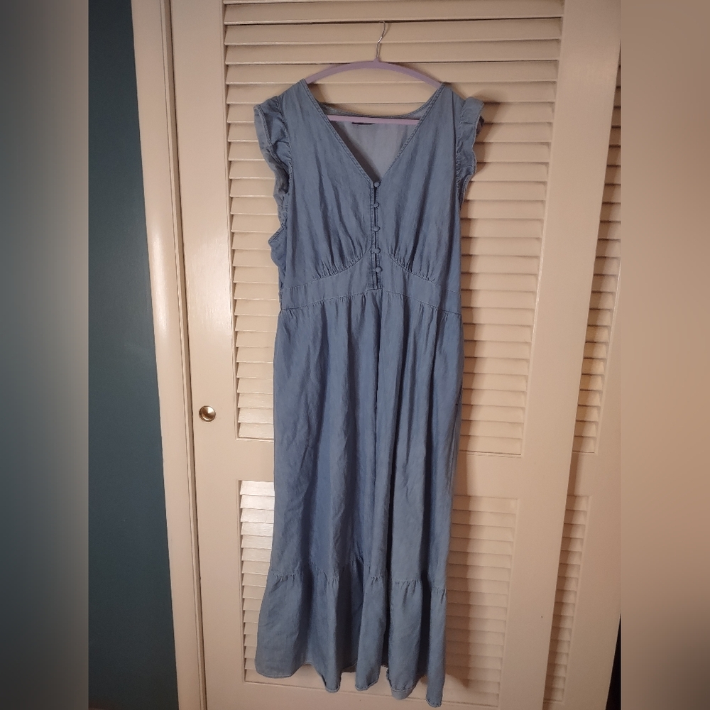 Lane Bryant Light Blue Denim Maxi Dress